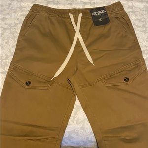 Khaki Cargo Pocket Pants - Small